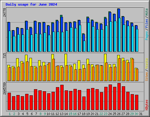 Daily usage for June 2024