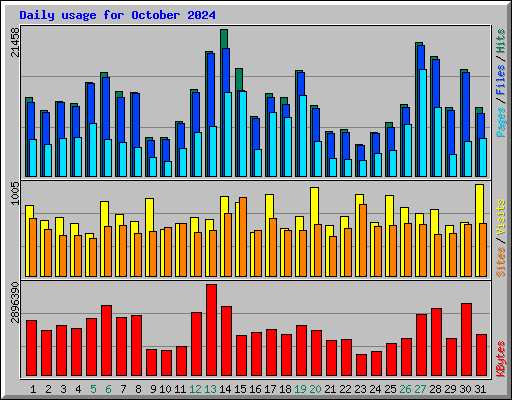 Daily usage for October 2024