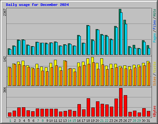 Daily usage for December 2024